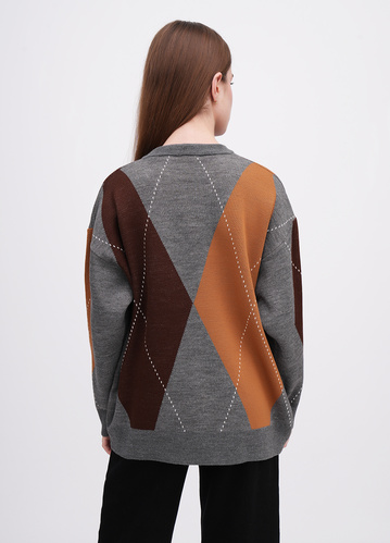 Фото ракурс 2 - Жіночий сірий светр EQUILIBRI артикул W344 004 000 Grey FW2025