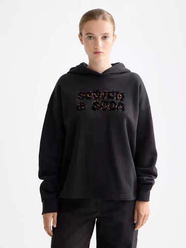 Фото ракурс 1 - Жіноче чорнe худі SCOTCH & SODA артикул U9E00874T U014 FW2025