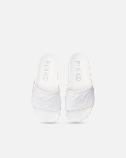 Фото ракурс 2 - Жіночі білі слайдери Pinko артикул SS0093-E027 Z1B SS2025