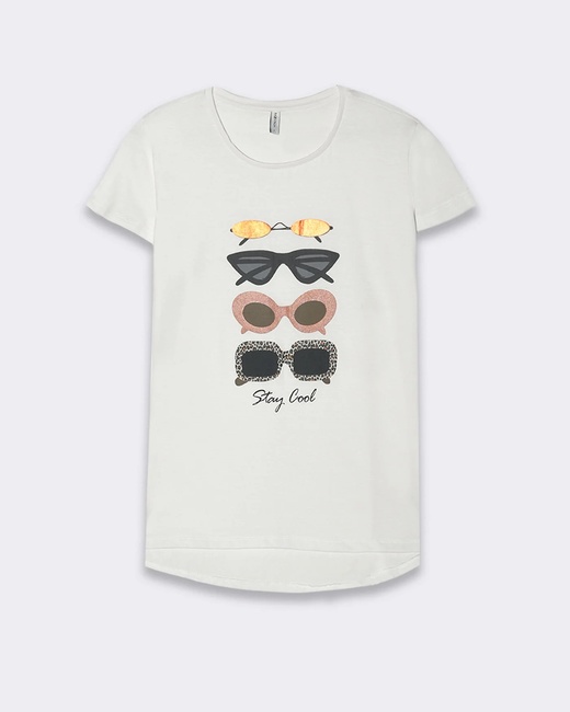 Женская белая футболка Piazza Italia артикул 50031 VAR 2 SS2025 Фото ракурс 3 - Женская белая футболка Piazza Italia артикул 50031 VAR 2 SS2025