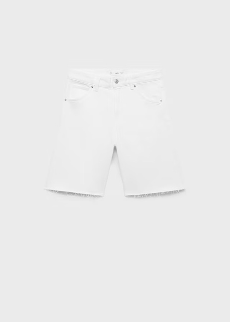 Женские белые шорты Mango артикул 17091178 01 1 season Фото ракурс 3 - Женские белые шорты Mango артикул 17091178 01 1 season