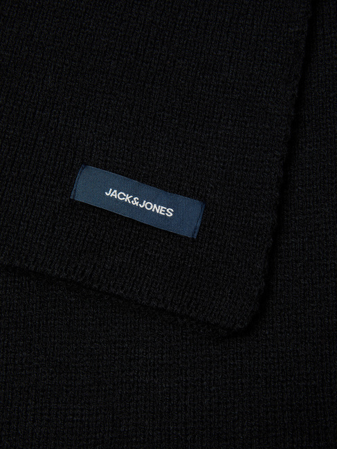 Фото ракурс 4 - Мужской чёрный шарф Jack & Jones артикул 12098582 Black FW2024