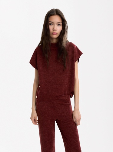 Фото ракурс 1 - Женский бордовый топ Parfois артикул 234553 _BU FW2025