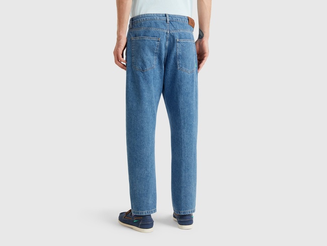 Фото ракурс 2 - Мужские синие джинсы Benetton артикул 49BTUE01M 902 25P