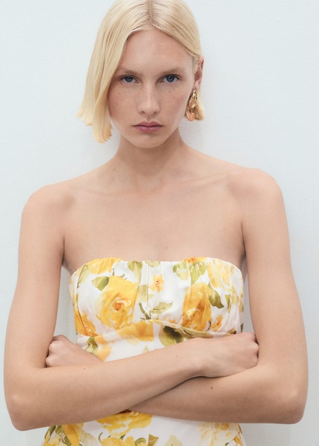 Жіноча жовта сукня Mango артикул 87009083 12 8 season Фото ракурс 4 - Жіноча жовта сукня Mango артикул 87009083 12 8 season