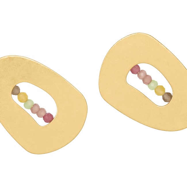 Жіночі золоті сережки Parfois артикул 237399 _HM FW2025 Фото ракурс 2 - Жіночі золоті сережки Parfois артикул 237399 _HM FW2025