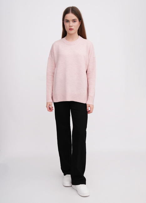 Женский розовый свитер EQUILIBRI артикул W342 077 000 Powder FW2025 Фото ракурс 3 - Женский розовый свитер EQUILIBRI артикул W342 077 000 Powder FW2025