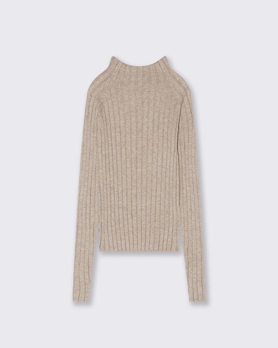 Фото ракурс 1 - Женская бежевая водолазка Piazza Italia артикул 62798 BEIGE MELANGE FW2025