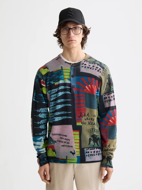 Фото ракурс 1 - Чоловічий чорний светр SCOTCH & SODA артикул 181715 021 FW2025