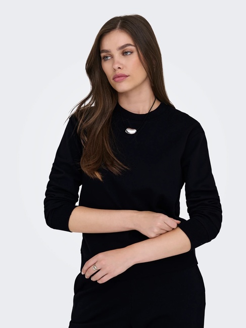 Женский черный свитшот Only артикул 15353417 Black FW2025 Фото ракурс 6 - Женский черный свитшот Only артикул 15353417 Black FW2025