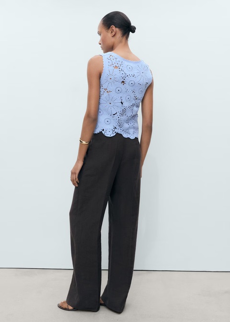 Женский голубой топ Mango артикул 17061135 50 1 season Фото ракурс 2 - Женский голубой топ Mango артикул 17061135 50 1 season