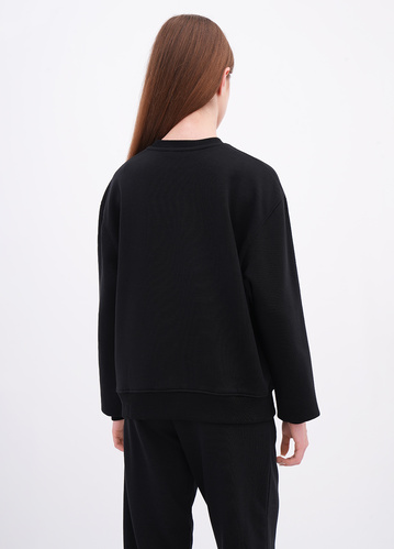 Фото ракурс 2 - Жіночий чорний світшот EQUILIBRI артикул W231 031 000 Black FW2025