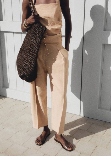 Фото ракурс 6 - Жіночі бежеві брюки Mango артикул 87007723 80 8 season