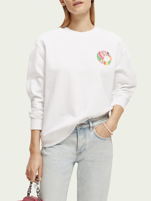 Фото ракурс 3 - Жіночий білий світшот SCOTCH & SODA артикул 171767 0006 SS2023