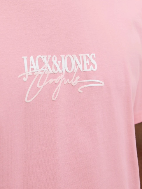 Мужская розовая футболка Jack & Jones артикул 12276784 Tickled Pink FW2025 Фото ракурс 5 - Мужская розовая футболка Jack & Jones артикул 12276784 Tickled Pink FW2025