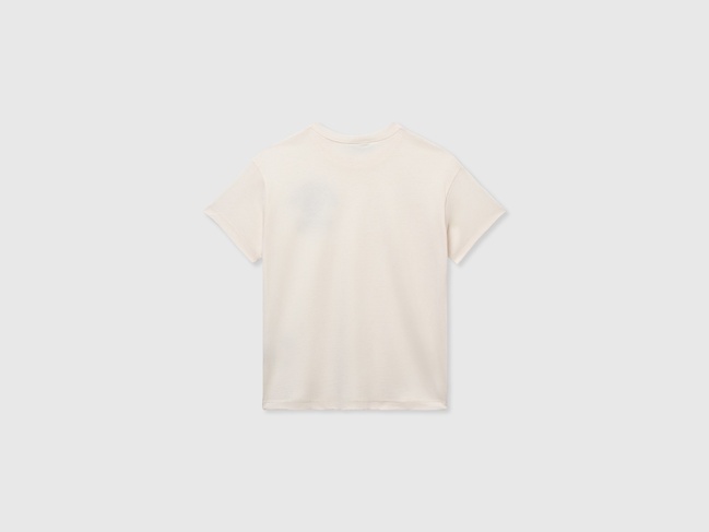 Фото ракурс 2 - Бежева футболка для хлопчиків Benetton артикул 3I1XC10N3.G 0R2 25P