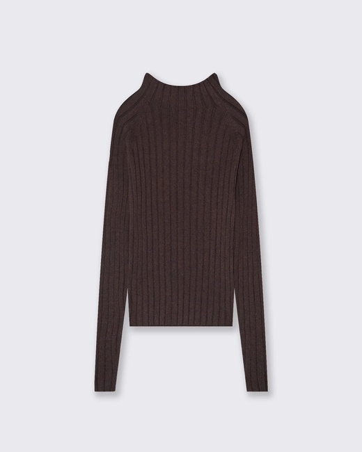 Жіноча коричнева водолазка Piazza Italia артикул 62798 swarthy FW2025 Фото ракурс 2 - Жіноча коричнева водолазка Piazza Italia артикул 62798 swarthy FW2025