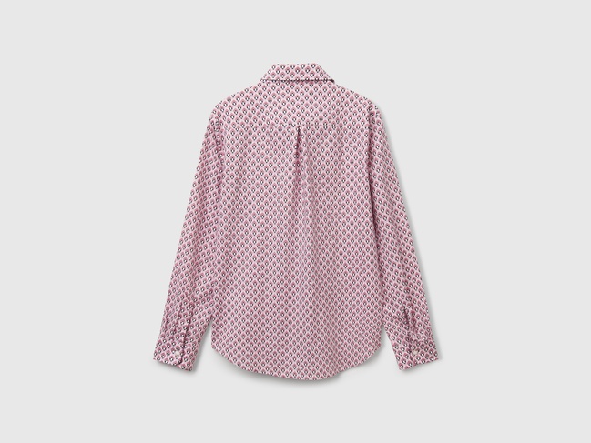 Фото ракурс 3 - Женская розовая рубашка Benetton артикул 5Q6SDQ0AY 66F 25P