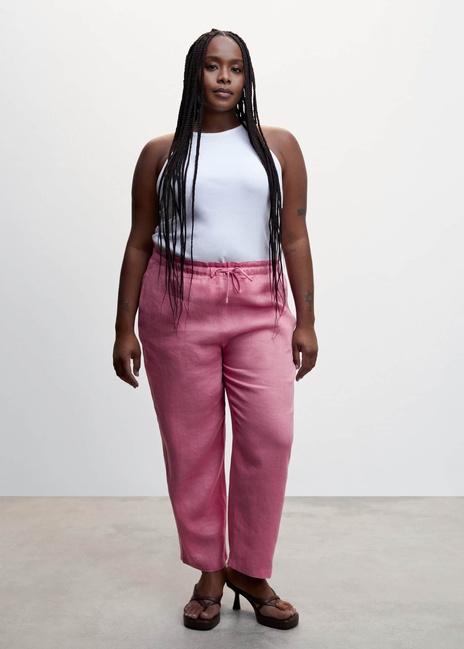 Фото ракурс 5 - Женские розовые брюки Mango артикул 47006705 81 4 season