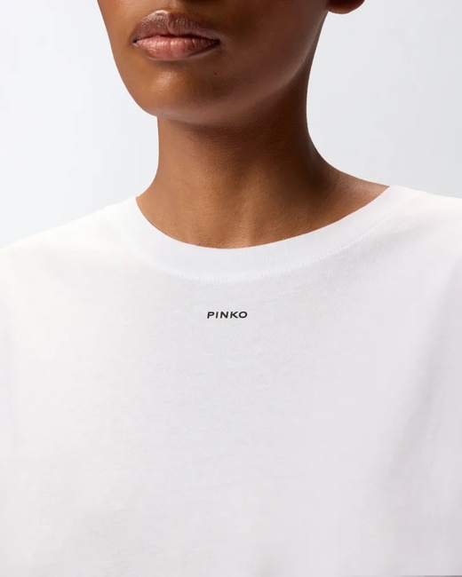 Фото ракурс 3 - Жіноча біла футболка Pinko артикул 100373-A2RE Z04 FW2025