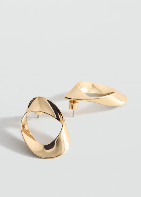 Фото ракурс 1 - Женские золотые серьги Mango артикул 17016001 OR 1 season