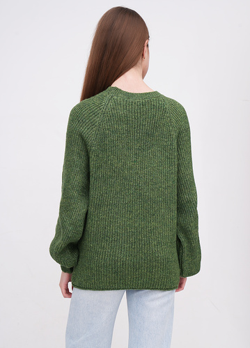Фото ракурс 2 - Жіночий зелений светр EQUILIBRI артикул W342 081 000 Green FW2025
