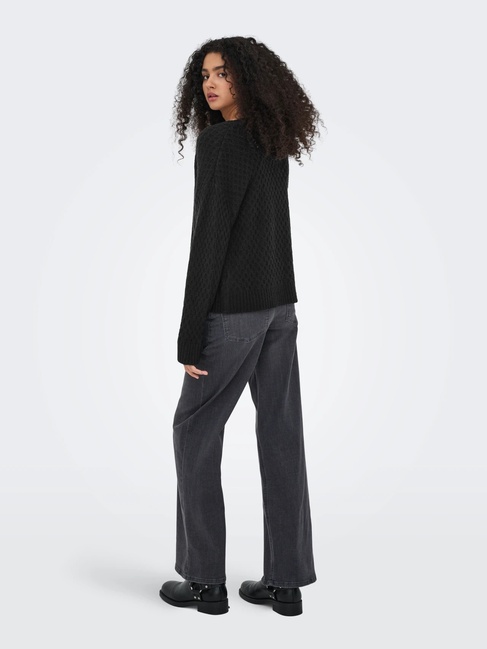 Женский черный джемпер Only артикул 15328356 Black FW2025 Фото ракурс 2 - Женский черный джемпер Only артикул 15328356 Black FW2025