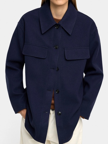 Фото ракурс 1 - Жіноча синя сорочка Parfois артикул 238487 _NV FW2025