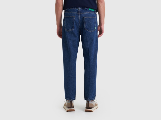 Фото ракурс 2 - Мужские синие джинсы Benetton артикул 4WTYUE01M 901 24A