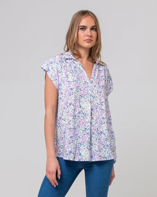 Жіноча фіолетова блузка Piazza Italia артикул 50388 VAR 2 SS2025 Фото ракурс 1 - Жіноча фіолетова блузка Piazza Italia артикул 50388 VAR 2 SS2025