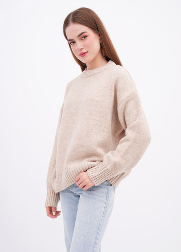 Фото ракурс 1 - Жіночий бежевий светр EQUILIBRI артикул W342 054 000 Beige FW2025