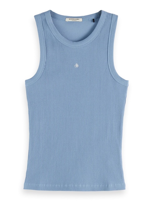 Фото ракурс 5 - Женская голубая майка SCOTCH & SODA артикул U9A00794T V441 FW2025