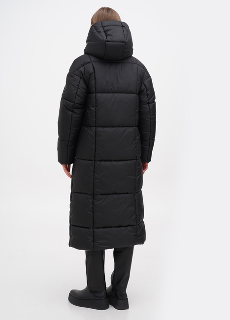 Фото ракурс 2 - Жіноче чорнe пальто EQUILIBRI  артикул NV Coat W Black FW2024