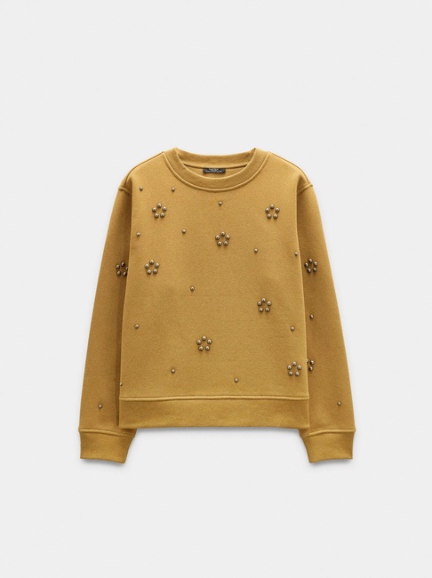 Фото ракурс 4 - Женский желтый свитшот Parfois артикул 240339 _MD FW2025