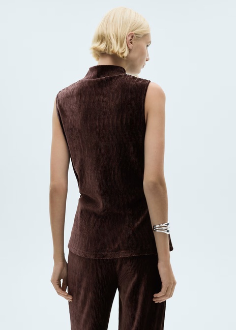 Фото ракурс 2 - Жіночий бордовий топ Mango артикул 77009086 78 7 season