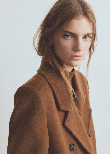 Жіноче бежевe пальто Mango артикул 27091231 16 2 season Фото ракурс 4 - Жіноче бежевe пальто Mango артикул 27091231 16 2 season