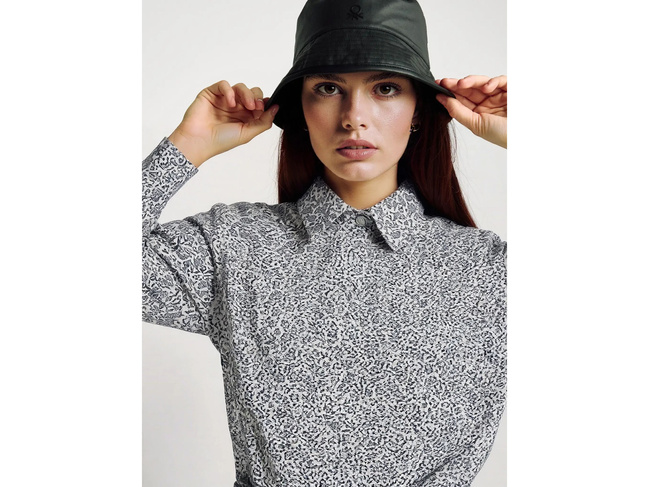 Фото ракурс 4 - Жіноча чорна сорочка Benetton артикул 5Q6SDQ0AY 62E 25A