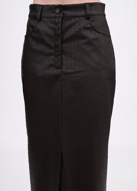 Женская коричневая юбка EQUILIBRI артикул W491 074 300 Brown FW2025 Фото ракурс 3 - Женская коричневая юбка EQUILIBRI артикул W491 074 300 Brown FW2025