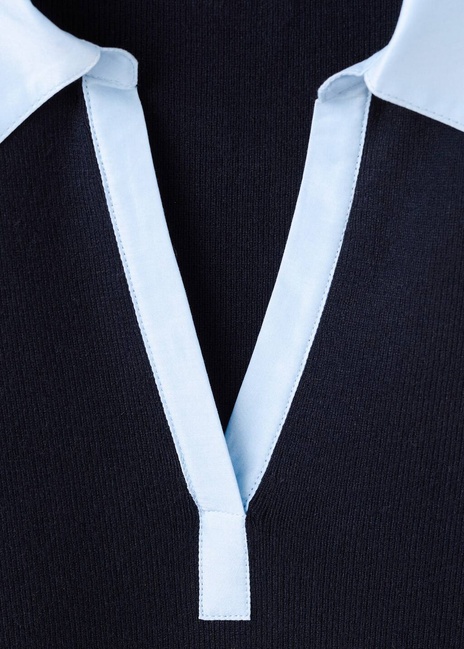 Женский синий джемпер Mango артикул 27051330 56 2 season Фото ракурс 5 - Женский синий джемпер Mango артикул 27051330 56 2 season