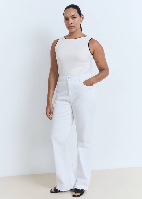 Женский белый топ Mango артикул 87049213 01 8 season Фото ракурс 5 - Женский белый топ Mango артикул 87049213 01 8 season