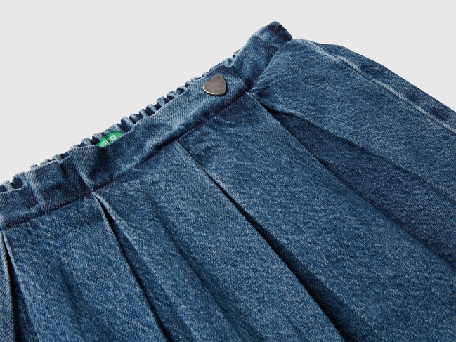 Синяя юбка для девочек Benetton артикул 488PG0018.P 901 25A Фото ракурс 3 - Синяя юбка для девочек Benetton артикул 488PG0018.P 901 25A