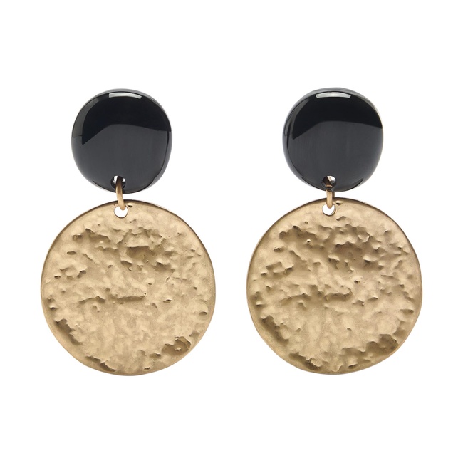 Женские золото-черные серьги Parfois артикул 239049 _BK FW2025 Фото ракурс 1 - Женские золото-черные серьги Parfois артикул 239049 _BK FW2025