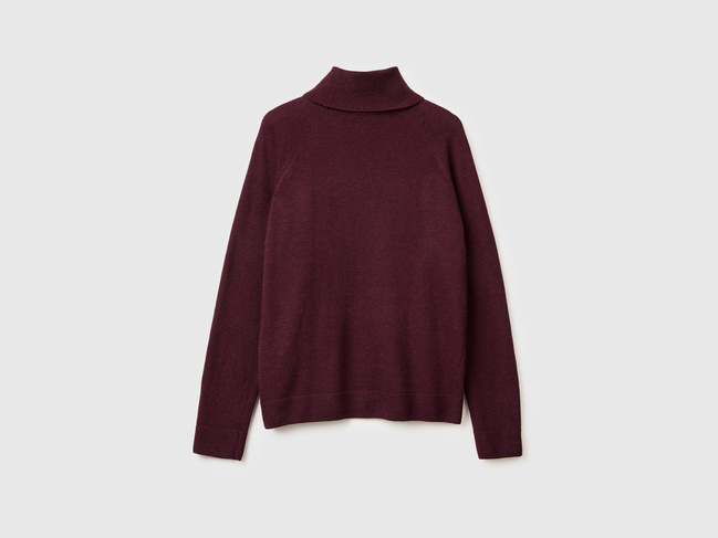 Жіноча коричнева водолазка Benetton артикул 1035D2551 80V 25A Фото ракурс 3 - Жіноча коричнева водолазка Benetton артикул 1035D2551 80V 25A