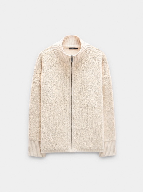 Фото ракурс 4 - Женский молочный кардиган Parfois артикул 241307 _EC FW2025