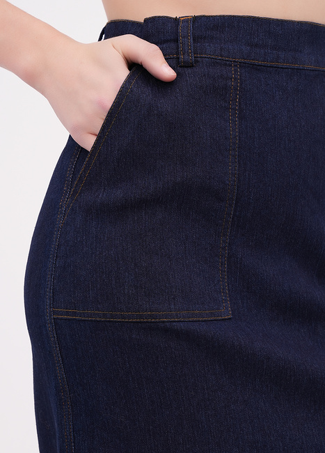 Фото ракурс 4 - Жіноча синя спiдниця EQUILIBRI артикул BW562001 000 NAVY BLUE FW2025