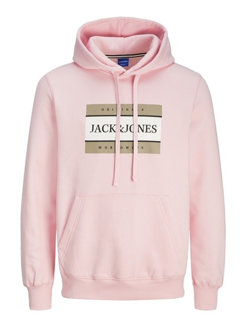 Фото ракурс 1 - Мужское розовое худи Jack & Jones  артикул 12262513 Fairy Tale FW2024