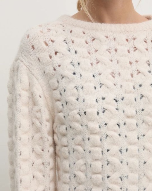 Фото ракурс 3 - Жіночий молочний светр Sisley артикул 145YM105A 14J 24A