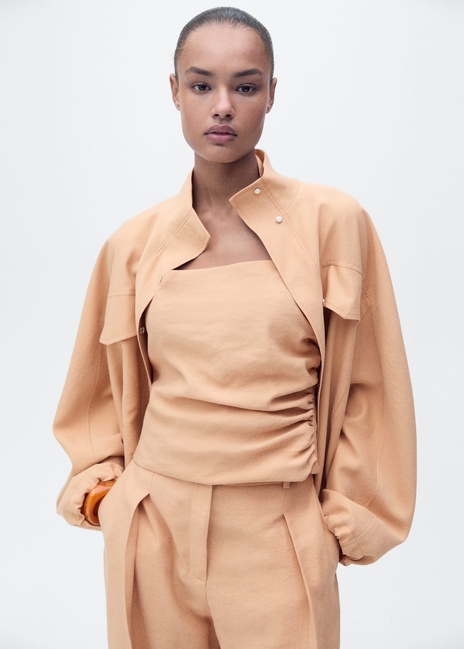 Фото ракурс 4 - Жіночі бежеві брюки Mango артикул 87007723 80 8 season