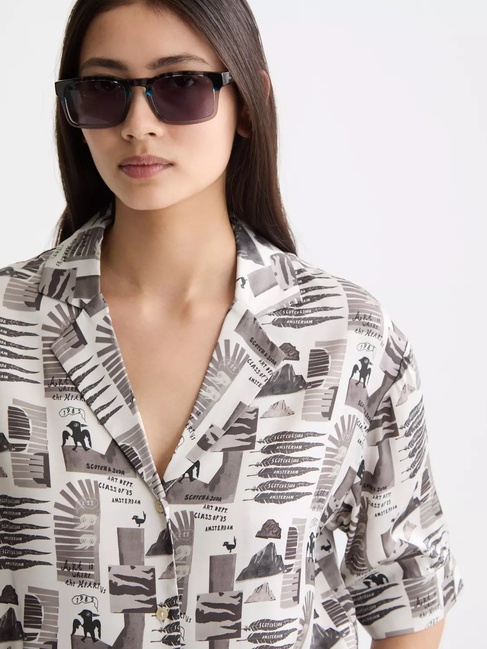 Фото ракурс 3 - Жіноча коричнева сорочка SCOTCH & SODA артикул U9A00789T U076 FW2025