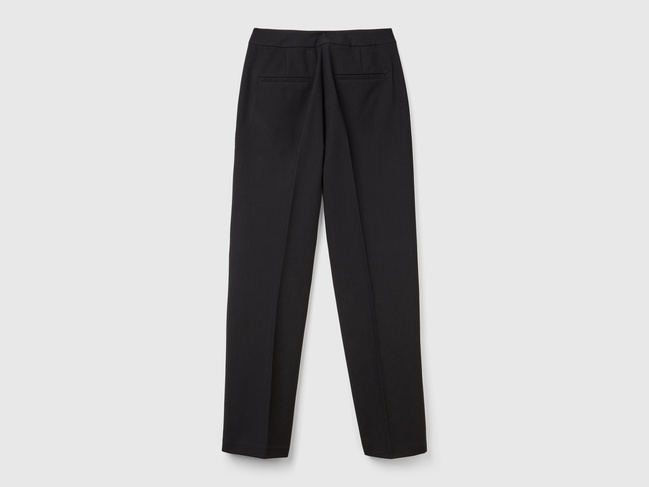 Женские черные штаны Benetton артикул 4OIGDF076 100 24A Фото ракурс 3 - Женские черные штаны Benetton артикул 4OIGDF076 100 24A